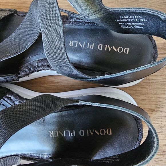 EUC DONAL J PLINER LEATHER/FABRIC UPPERS ELASTIC SANDALS SIZE 10 - Picture 6 of 16